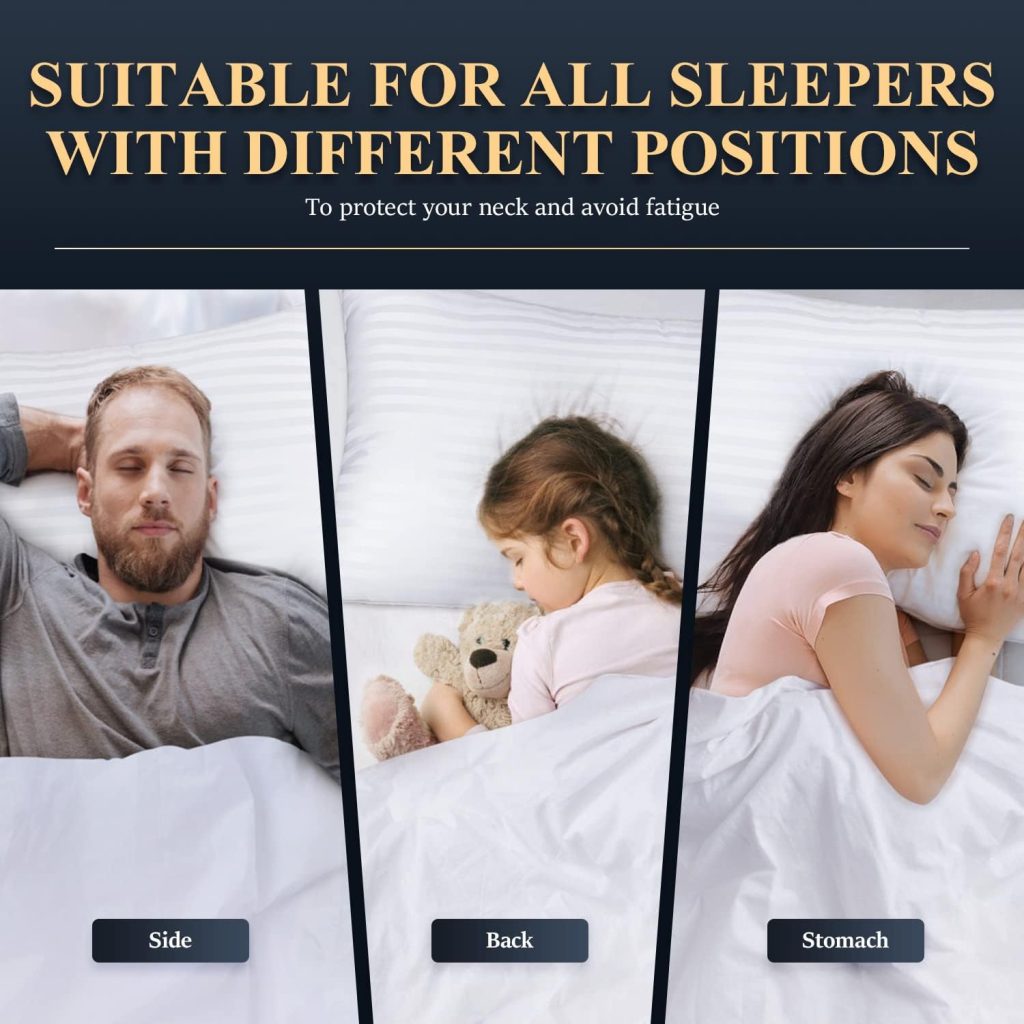 COZSINOOR Queen Size Cooling Bed Pillows for Sleeping: Hotel Quality, Set of 2 - Down Alternative Microfiber Filled for Back, Stomach, Side Sleepers, Breathable, and Skin-Friendly