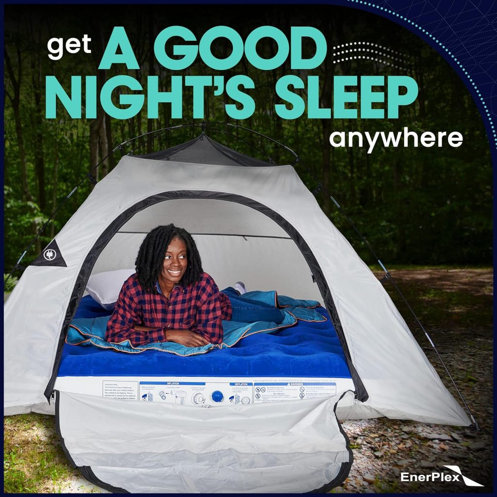 EnerPlex Never-Leak Camping Series Twin/Queen Camping Airbed with High Speed Pump Air Mattress Single High Inflatable Blow Up Bed for Home Camping Travel EnerPlex Never-Leak Camping Series Twin/Queen Camping Airbed with High Speed Pump Air Mattress Single High Inflatable Blow Up Bed for Home Camping Travel