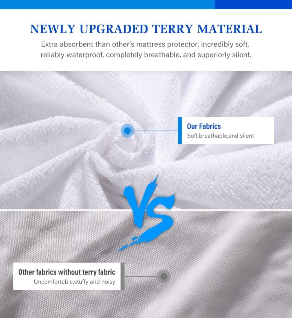 Full Size Mattress Protector,Waterproof Mattress Protector Full,Mattress Pad Cover Noiseless,Soft Breathable Cotton Terry for Pets Kids Adults 54 x 75 Full Size Mattress Protector,Waterproof Mattress Protector Full,Mattress Pad Cover Noiseless,Soft Breathable Cotton Terry for Pets Kids Adults 54 x 75