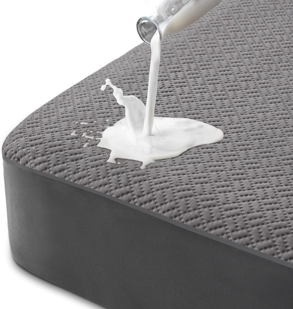 Hanherry 100% Waterproof Mattress Protector Queen Size, Rayon Made from Bamboo Mattress Cover 3D Air Fabric Cooling Mattress Pad Cover Smooth Soft Breathable Noiseless, 8-21 Deep Pocket