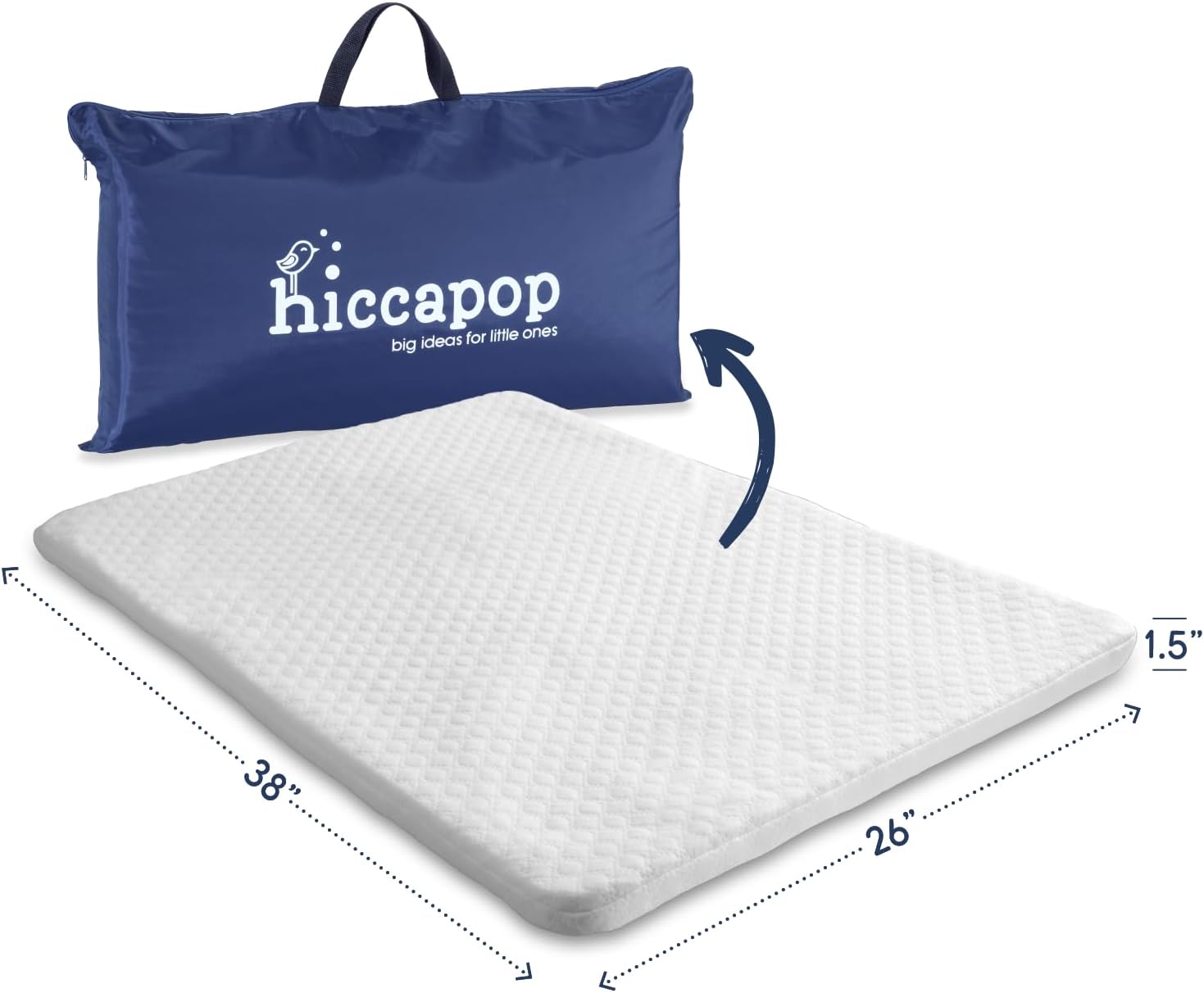 hiccapop pack and play mattress pad fits 38x26x15 playard mattress for pack and play pack n play mattress topper with wa