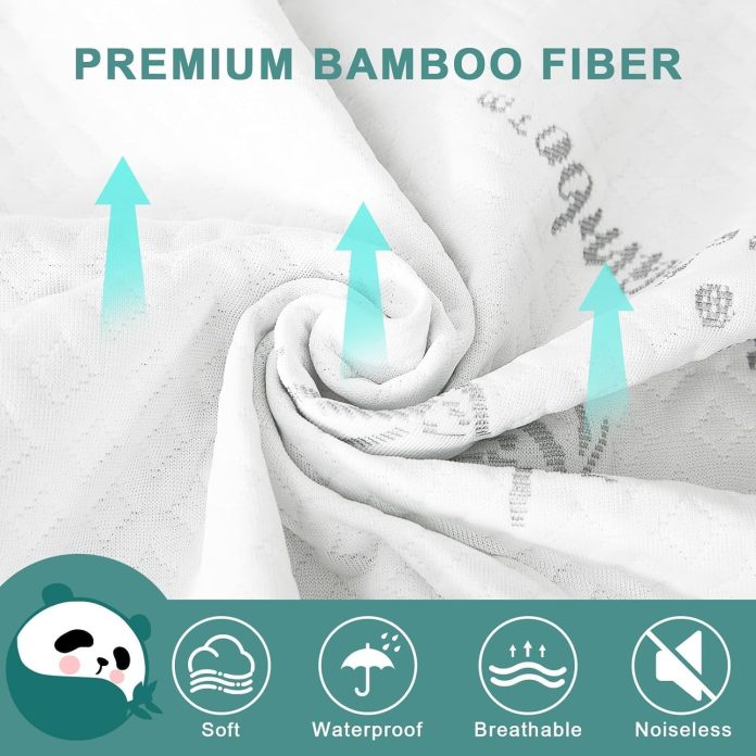 huxmeyson queen mattress protector waterproof bamboo mattress protector breathable and noiseless mattress cover with 8 2 5