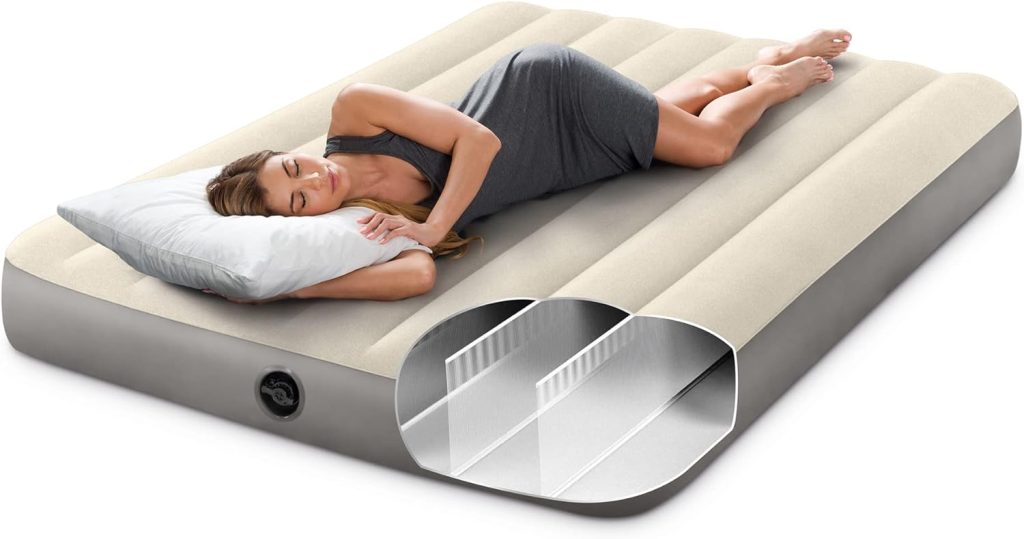 INTEX 64102E Dura-Beam Standard Single-High Air Mattress: Fiber-Tech – Full Size – 10in Bed Height – 600lb Weight Capacity – Pump Sold Separately INTEX 64102E Dura-Beam Standard Single-High Air Mattress: Fiber-Tech – Full Size – 10in Bed Height – 600lb Weight Capacity – Pump Sold Separately