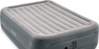 intex dura beam series essential rest airbed with internal electric pump bed height 18 queen 2020 model