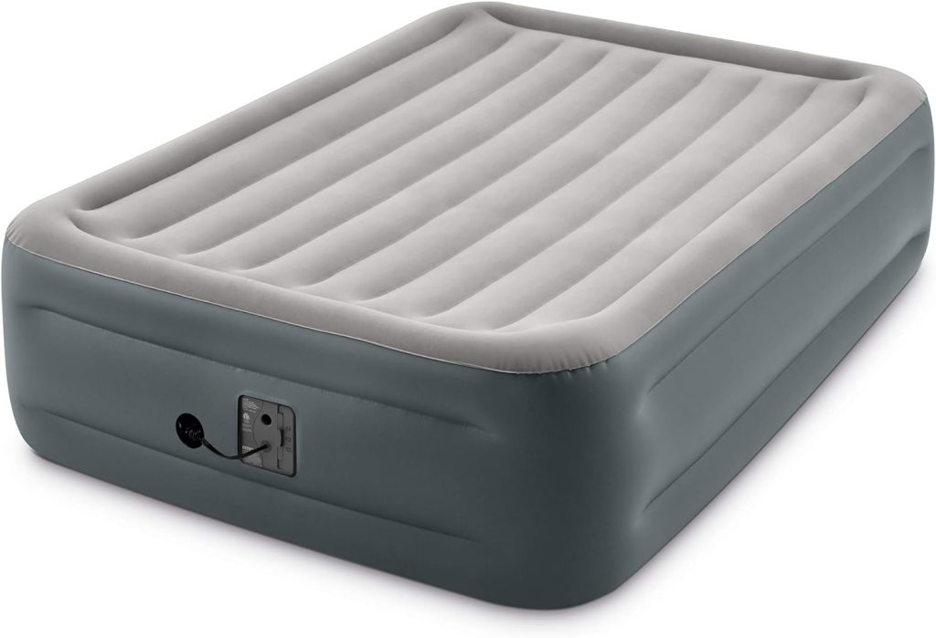 Intex Dura-Beam Series Essential Rest Airbed with Internal Electric Pump, Bed Height 18, Queen (2020 Model)