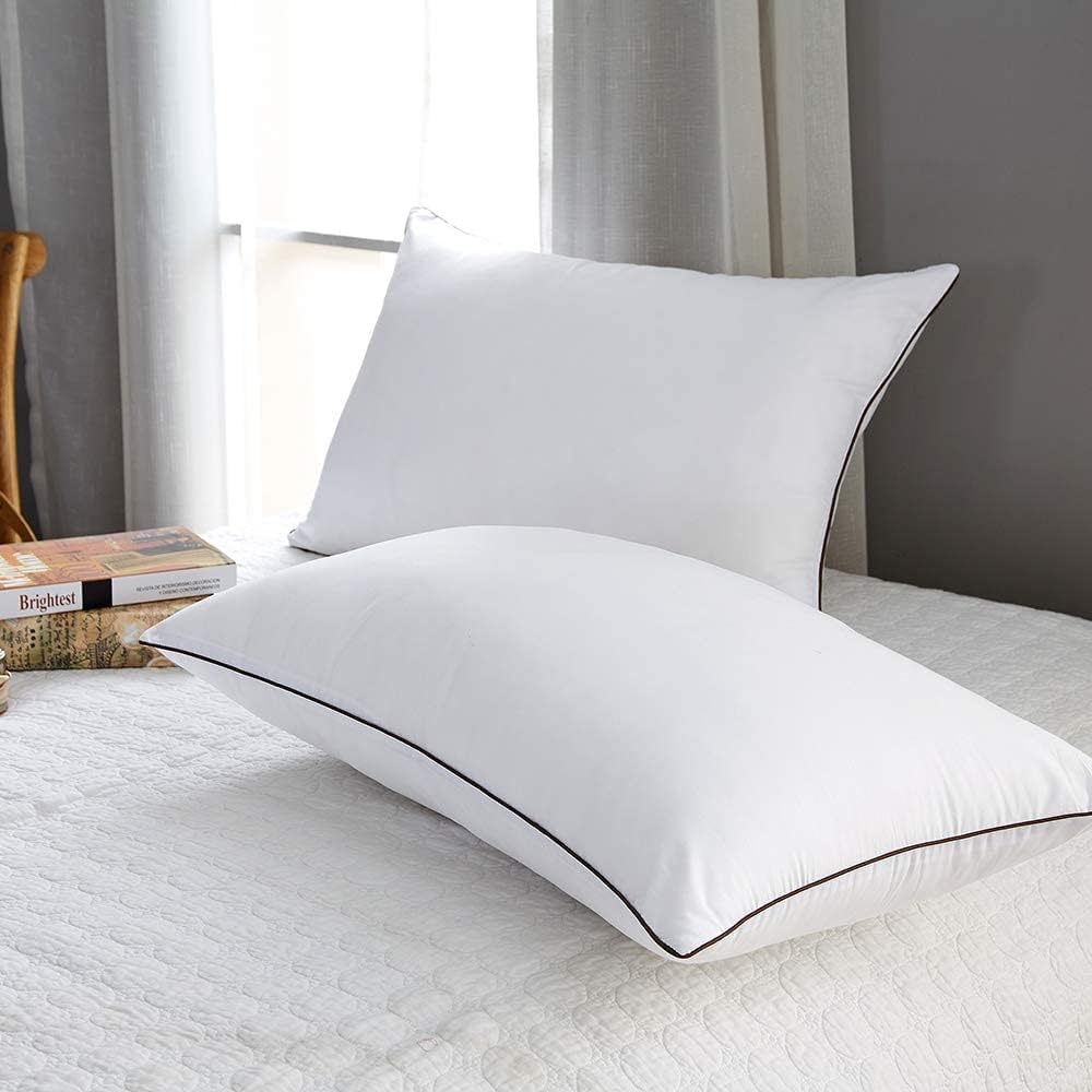 JOLLYVOGUE Bed Pillows Standard Size Set of 2, Cooling and Supportive Full Pillow 2 Pack for Side and Back Sleepers, Down Alternative Hotel Collection Sleeping Pillows, 26x20 Inches