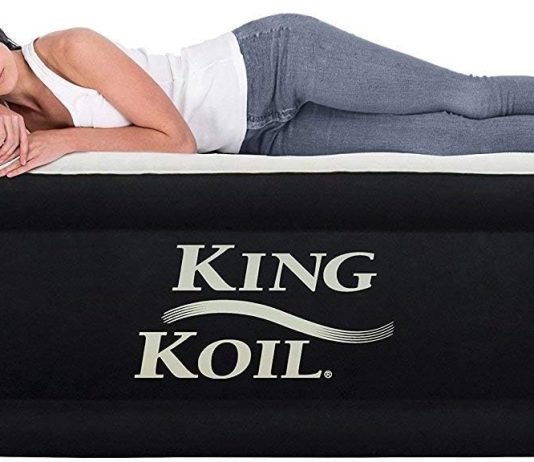 king koil luxury air mattress 13in full size with built in pump for home camping guests inflatable airbed luxury double 1 3