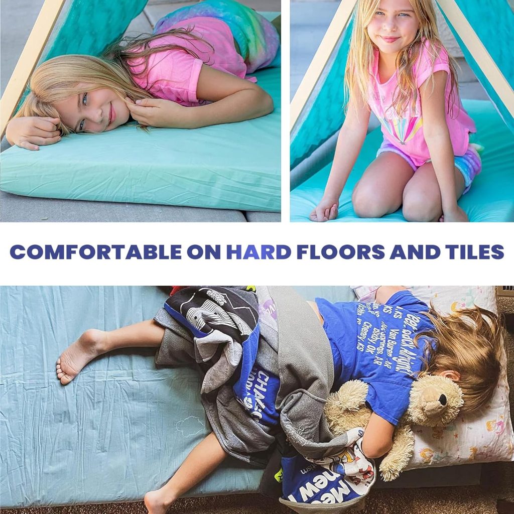 Matrix Comfort-Cell Memory Foam Camping Mattress Pad, CertiPUR-US Roll Up Mattress, Cot Mattress Pad, Guest Bed Roll for Sleepover, Floor Sleeping Mat Pad for Car Camping, Travel Sleep Mat