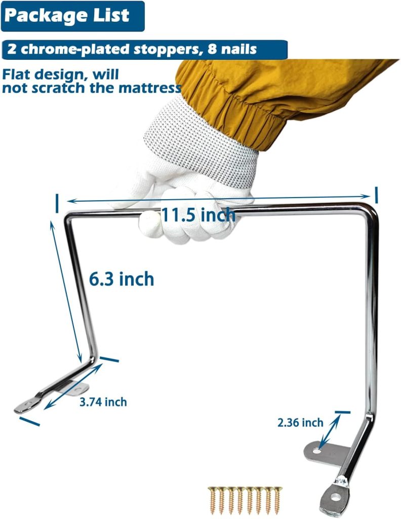 Mattress Retainer Bar Keep Mattress Stopper from Sliding Slide Stopper to Prevent Sliding Holder in Place Gripper 2PCS