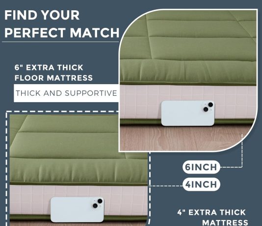 maxyoyo 6 extra thick floor futon mattress foldable japanese floor mattress tatami pad floor mattress for adults floor b 1