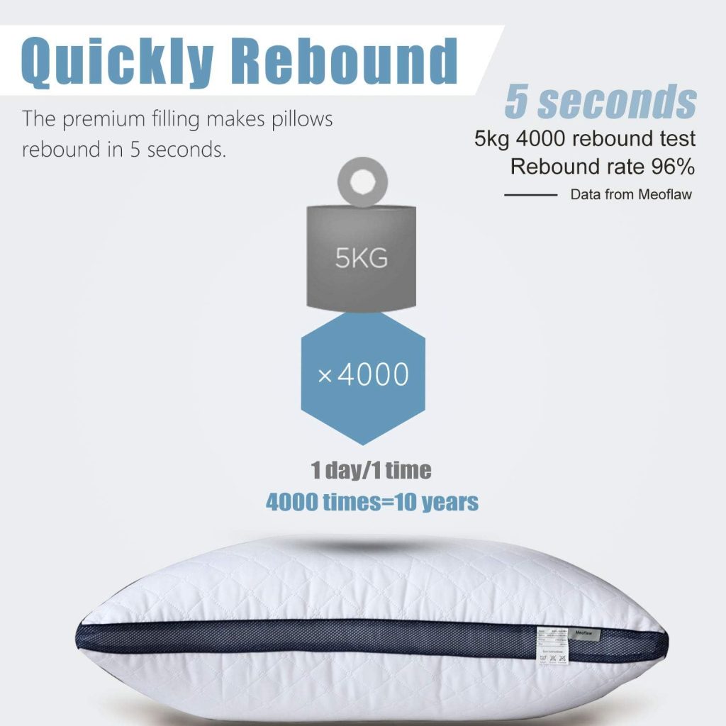 Meoflaw Pillows for Sleeping (2-Pack), Luxury Hotel Pillows Queen Size Set of 2,Bed Pillows for Side and Back Sleeper (Queen)