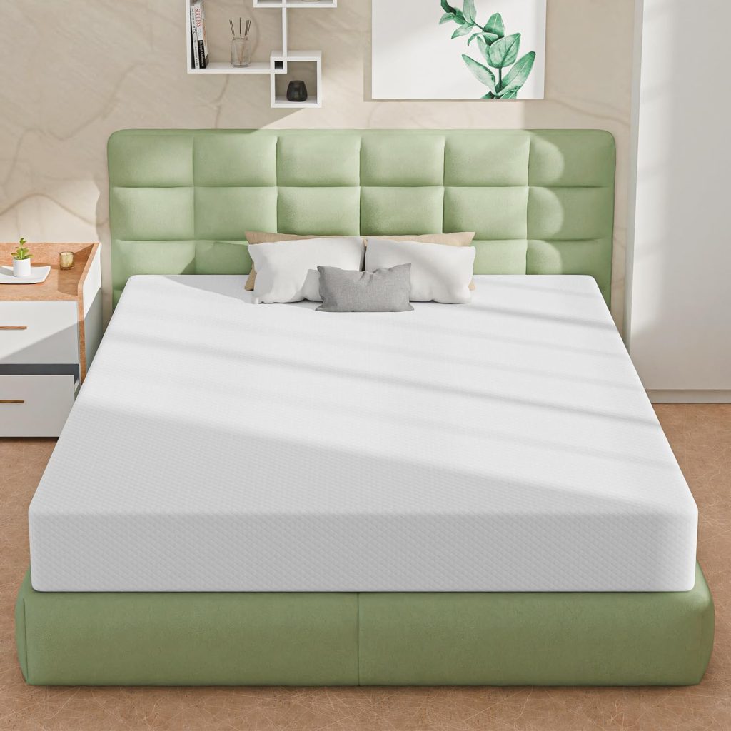 Nchanmar 8 Inch King Size Mattress, Gel Memory Foam King Mattress, Pressure Relieving, Cooling Gel Foam, King Mattress in a Box, Certipur-Us Certified, Bed-in-a-Box, King, 80L x 76W x 8Th, White