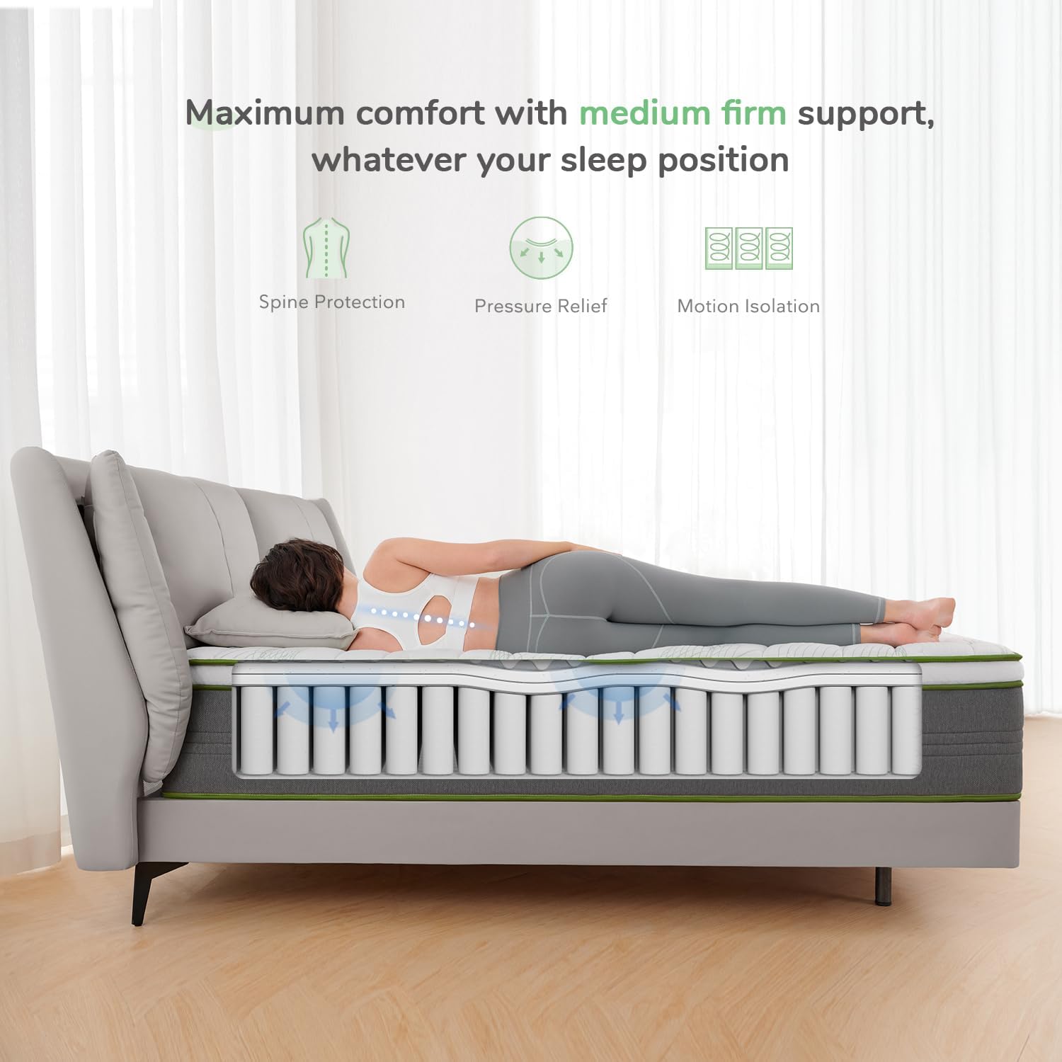 novilla california king mattress12 inch gel memory foam hybrid mattress with individually pocket springs breathable matt 4