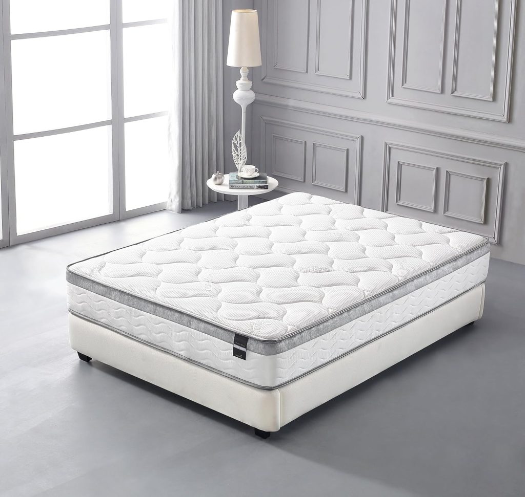 Oliver Smith - Organic Cotton - 10 Inch - Perfect Sleep - Comfort Plush Euro Pillow Top - Cool Memory Foam  Pocket Spring Mattress - Green Foam Certified - (furMattress_Chiland_10_Twin)
