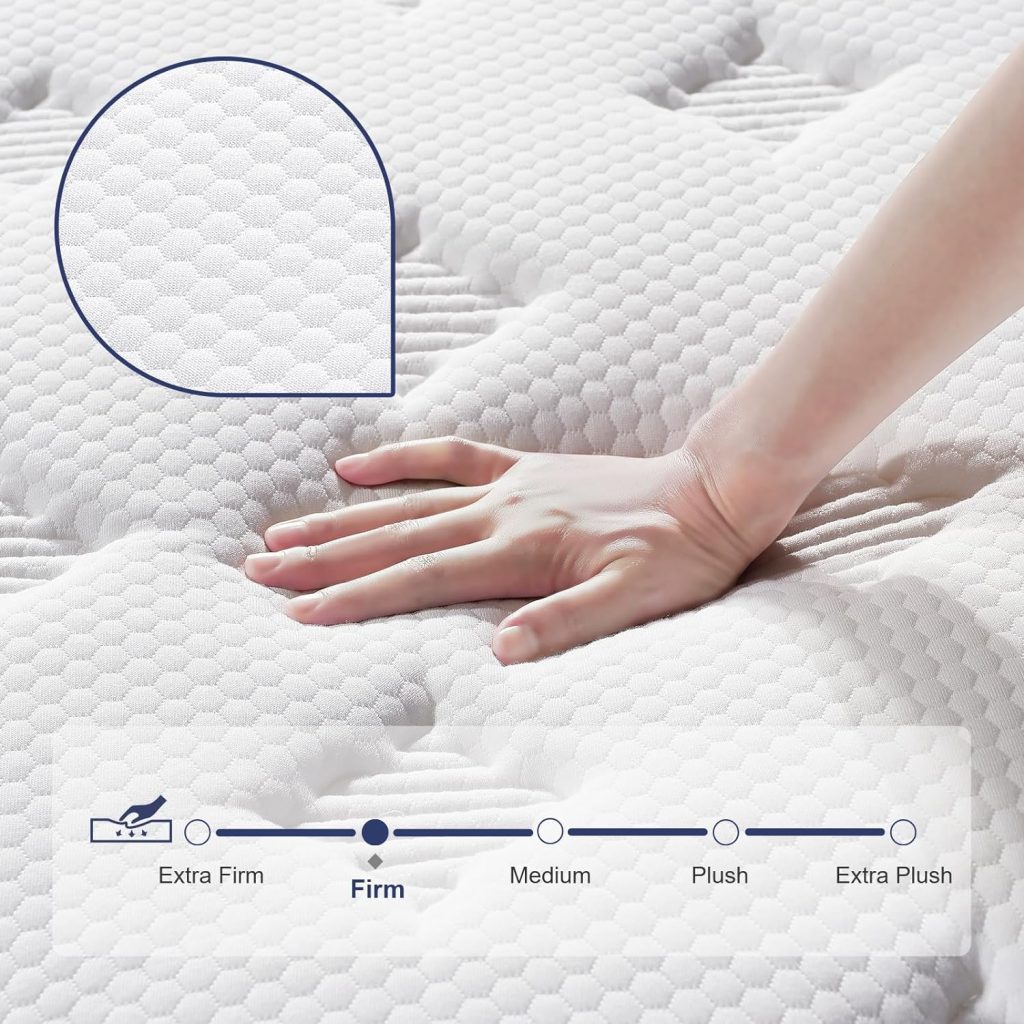 Queen Mattress(Upgrade Strengthen)12 Inch Hybrid Queen Size Mattresses in a Box, Mattress Queen Size Made of Memory Foam and Individual Pocketed Springs, Strong Edge Support, Medium Firm