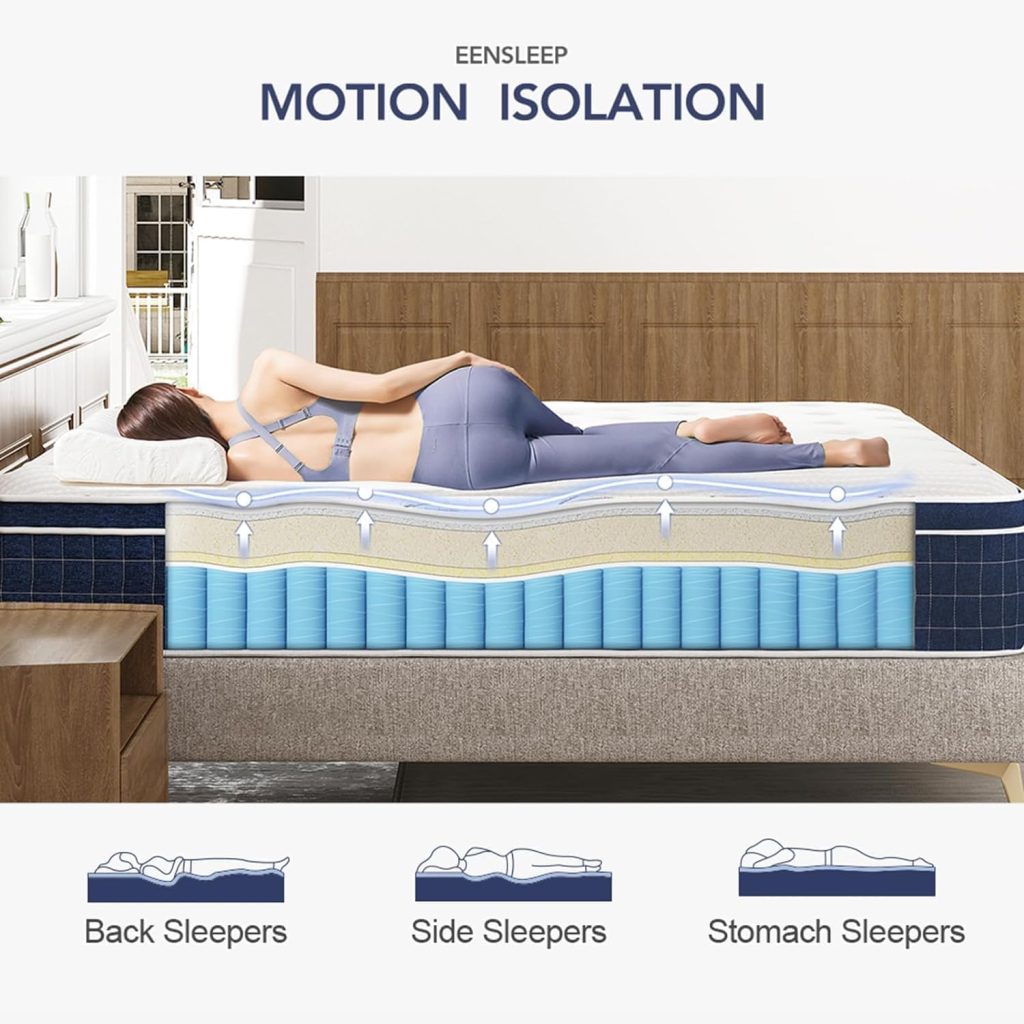 Queen Mattress(Upgrade Strengthen)12 Inch Hybrid Queen Size Mattresses in a Box, Mattress Queen Size Made of Memory Foam and Individual Pocketed Springs, Strong Edge Support, Medium Firm