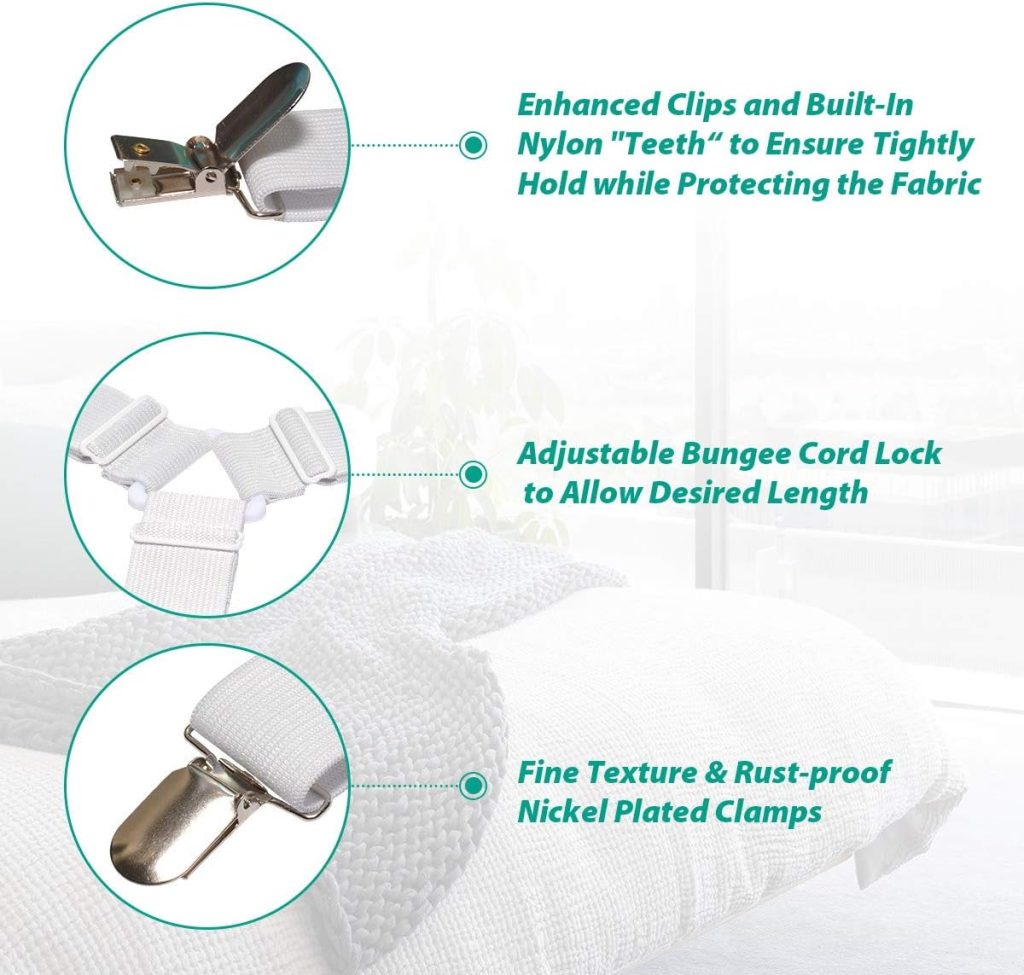 RayTour Bed Sheet Holder Straps Sheet Stays Keepers Bedsheet Holders Fasteners