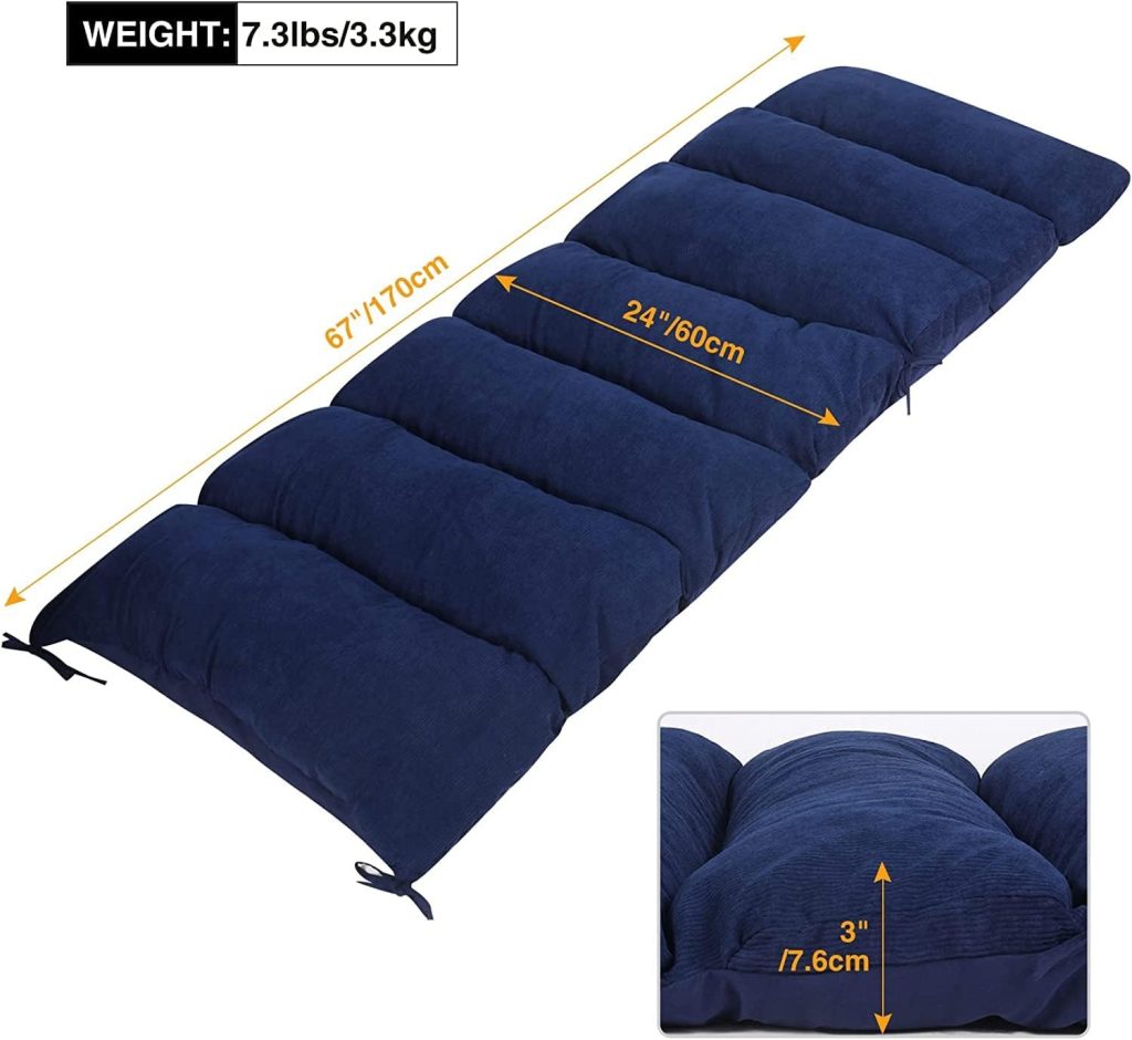 REDCAMP Folding Cot Pads for Sleeping Extra Thick, Soft Comfortable Velvet  Corduroy Cotton Camping Cot Mattress Pad for Backpacking Hiking, Black Blue Brown Grey 75x30 inches