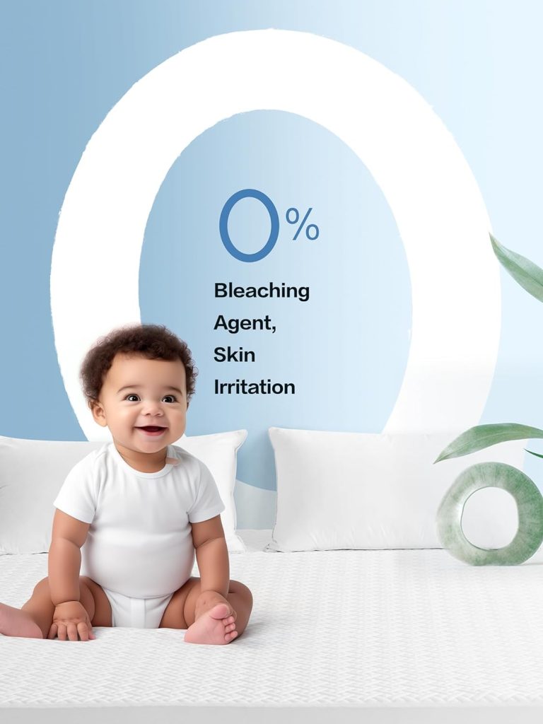 Renvix Queen Size Waterproof Mattress Protector, Premium Bamboo Mattress Pad Ultra Soft Breathable, Noiseless Mattress Cover Fitted 8-21 Deep Pocket