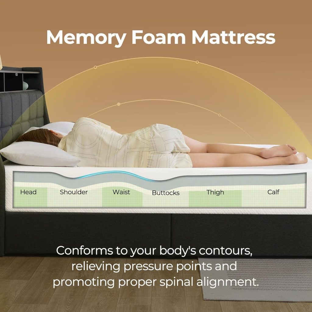 Rolanstar Full Size Mattress, 6 Inch Gel Memory Foam Mattress in a Box, Fiberglass Free, Breathable Mattress for Cooler Sleep Supportive  Pressure Relief, CertiPUR-US Certified, White