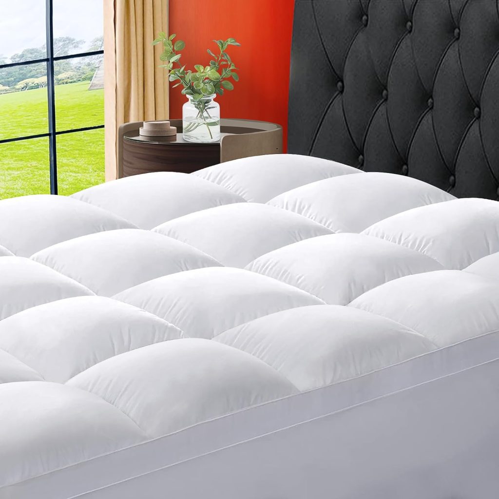 SOPAT Mattress Topper Queen Size Extra Thick Mattress Pad 8-21 Deep Pocket Soft Down Alternative Fill Mattress Protector Pillow Top Mattress Cover (60x80 Inches, White)