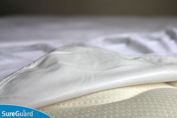 sureguard queen size mattress protector 100 waterproof hypoallergenic premium fitted cotton terry cover white 3