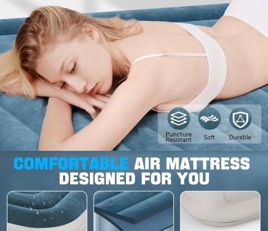 twin air mattress with built in pumpfast easy inflationdeflation inflatable mattress foldable blow up mattress with stor 1