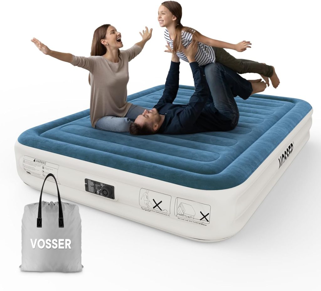 Twin Air Mattress with Built-in Pump,Fast  Easy Inflation/Deflation Inflatable Mattress, Foldable Blow Up Mattress with Storage Bag, Inflatable Bed for Home, Camping  Guests