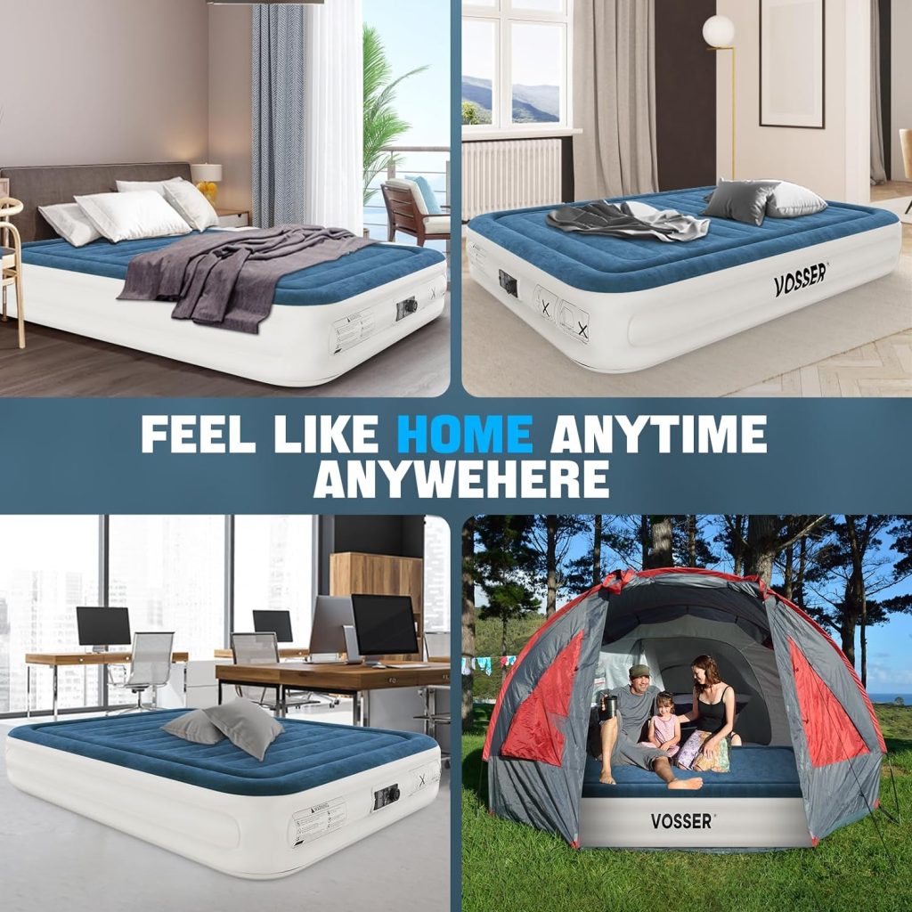 Twin Air Mattress with Built-in Pump,Fast  Easy Inflation/Deflation Inflatable Mattress, Foldable Blow Up Mattress with Storage Bag, Inflatable Bed for Home, Camping  Guests