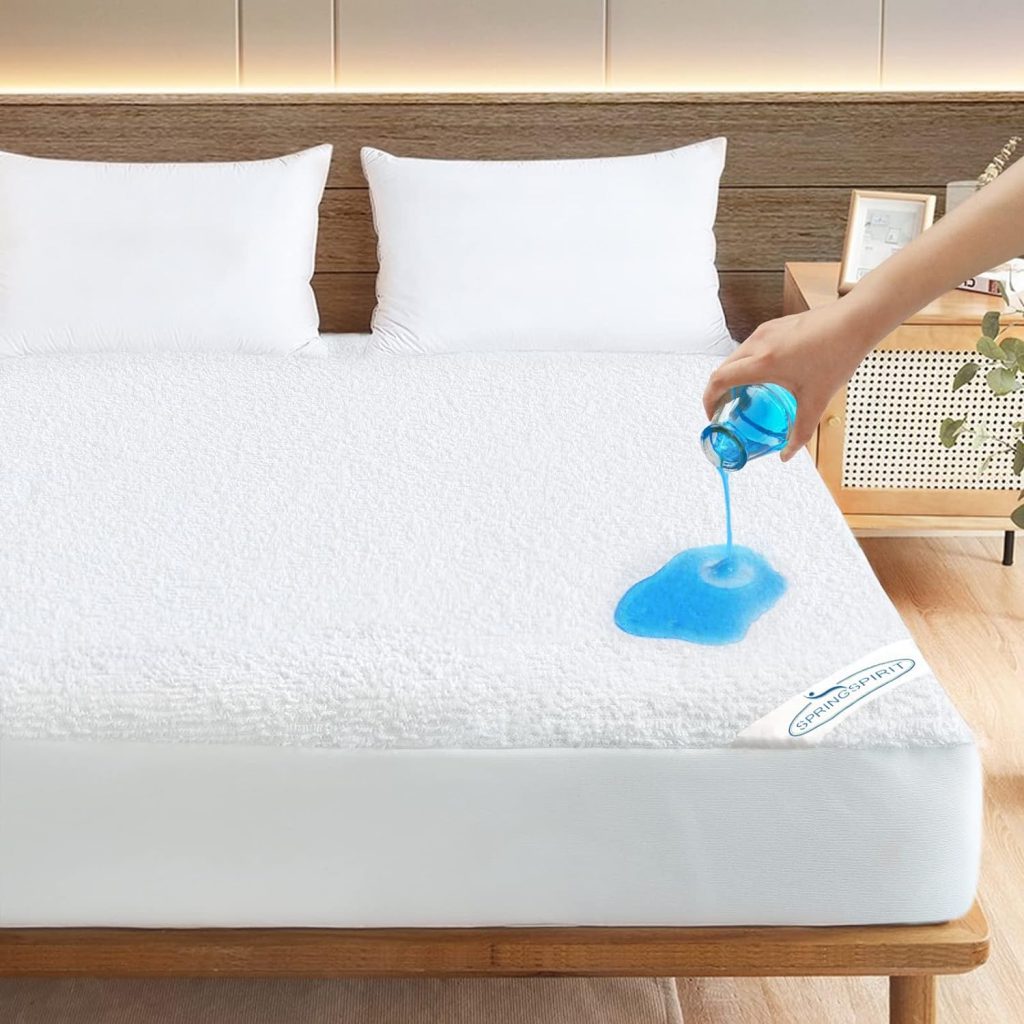 Twin Mattress Protector Waterproof Soft  Breathable Terry, Noiseless Mattress Cover Fits up -14 Depth, Skin-Friendly Machine Wash Mattress Protector Fitted Sheets