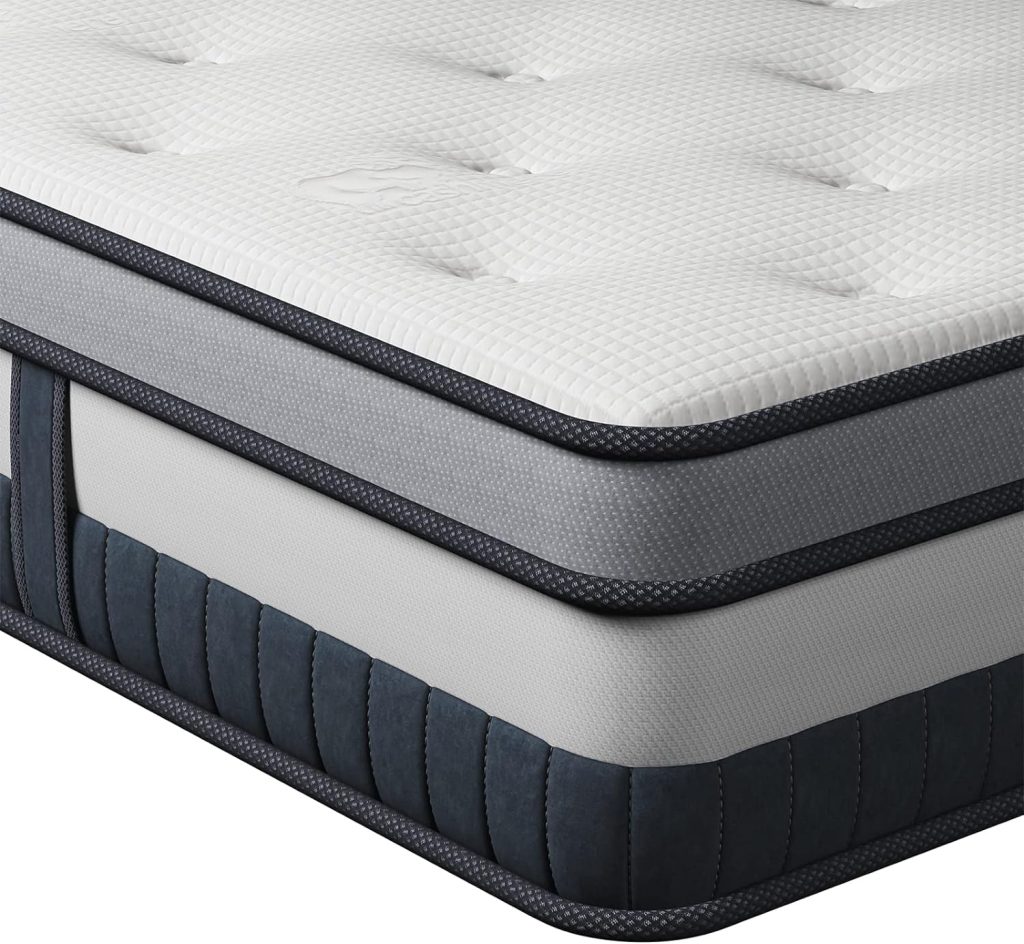 Vesgantti Twin XL Mattress 8 Inch Innerspring Multilayer Hybrid XL Twin Mattress - Ergonomic Design with Memory Foam and Pocket Spring Mattress Twin XL Size - Box Top Series Medium Firm Feel