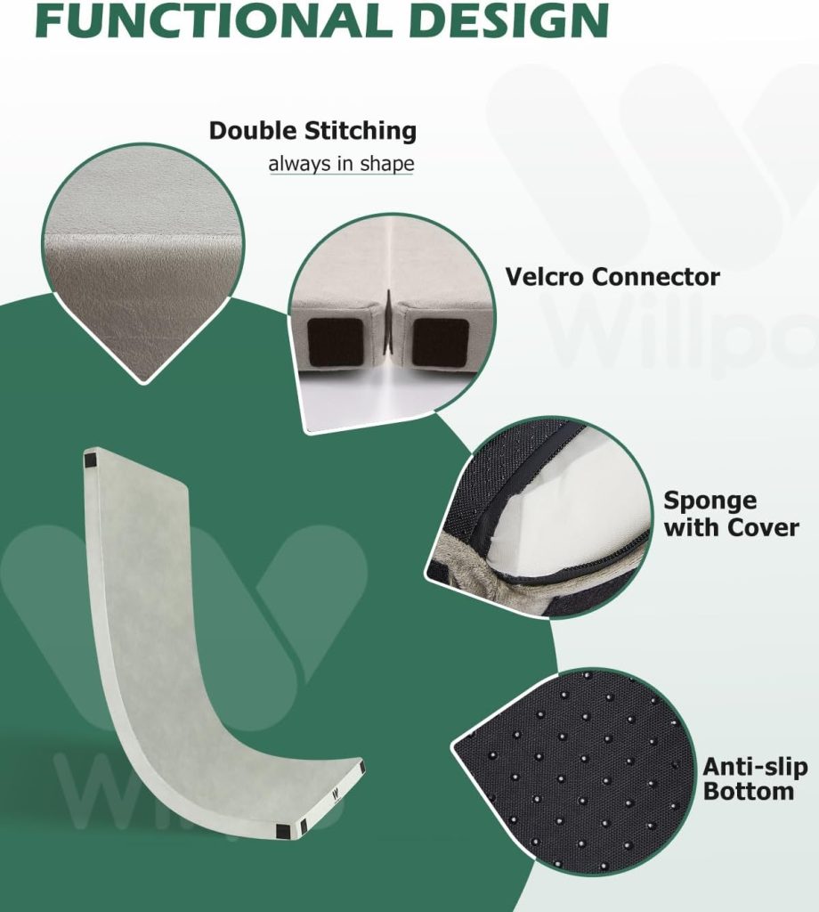 Willpo CertiPUR-US Memory Foam Camping Mattress Portable Sleeping Pad Floor Guest Bed Lightweight Outdoor Tent Mattress with Waterproof Cover  Travel Bag