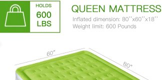 yening full size air mattress with built in pump raised double blow up bed inflatable camping airbed electric 18 inch ta 4