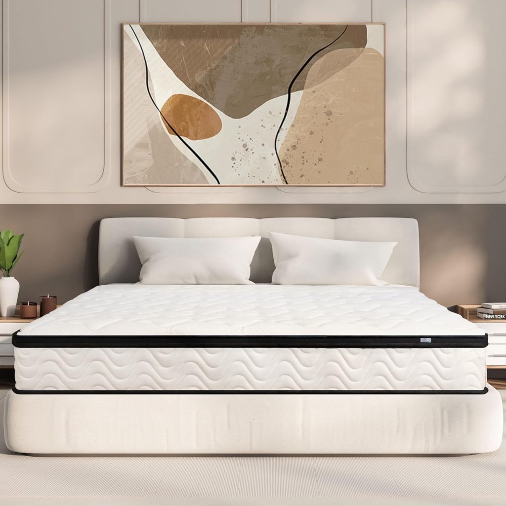 Full Size Mattress | 10 Inch Hybrid Mattresses Full in a Box | Medium Firm Memory Foam and Individual Pocket Springs | Fiberglass Free Bed Matress | Breathable | CertiPUR-US