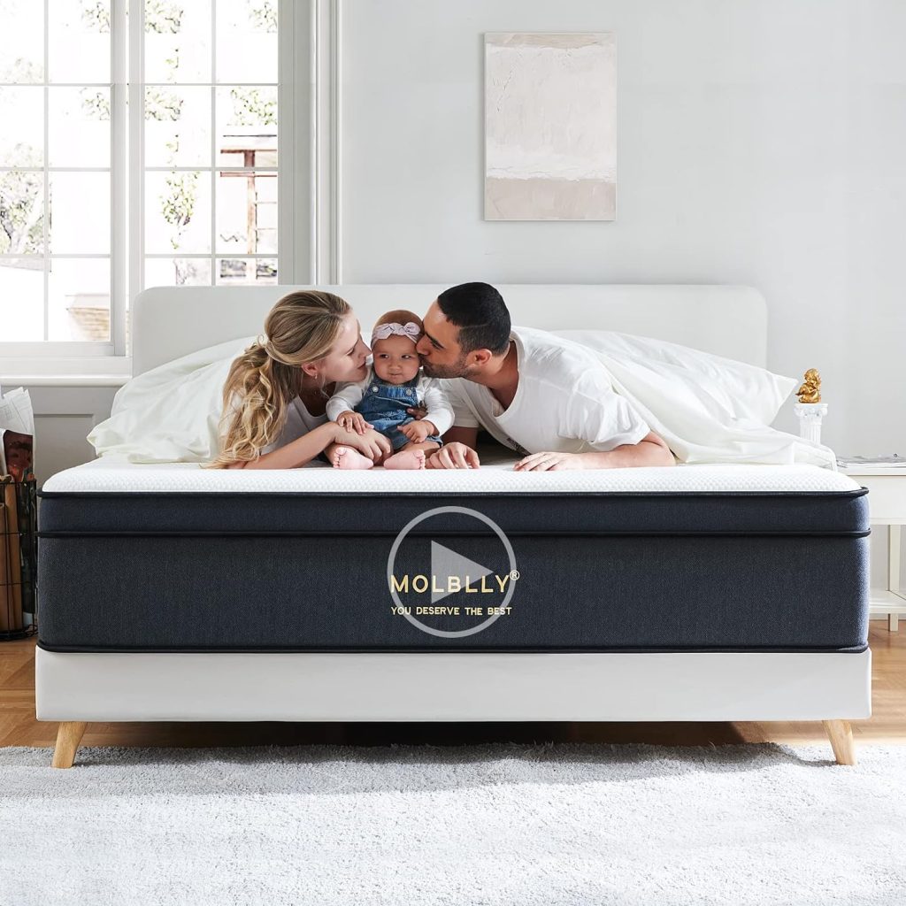 Molblly Full Mattress, 12 Inch Hybrid Mattress in a Box with Gel Memory Foam, Individually Wrapped Pocket Coils Innerspring, Pressure-Relieving and Supportive,Non-Fiberglass,Mattress Full Size