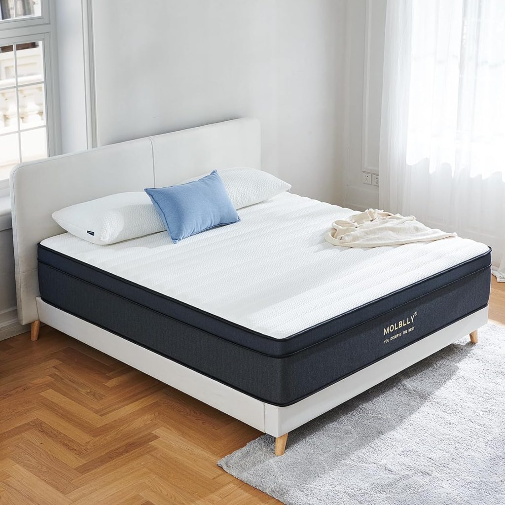 Molblly Full Mattress, 12 Inch Hybrid Mattress in a Box with Gel Memory Foam, Individually Wrapped Pocket Coils Innerspring, Pressure-Relieving and Supportive,Non-Fiberglass,Mattress Full Size