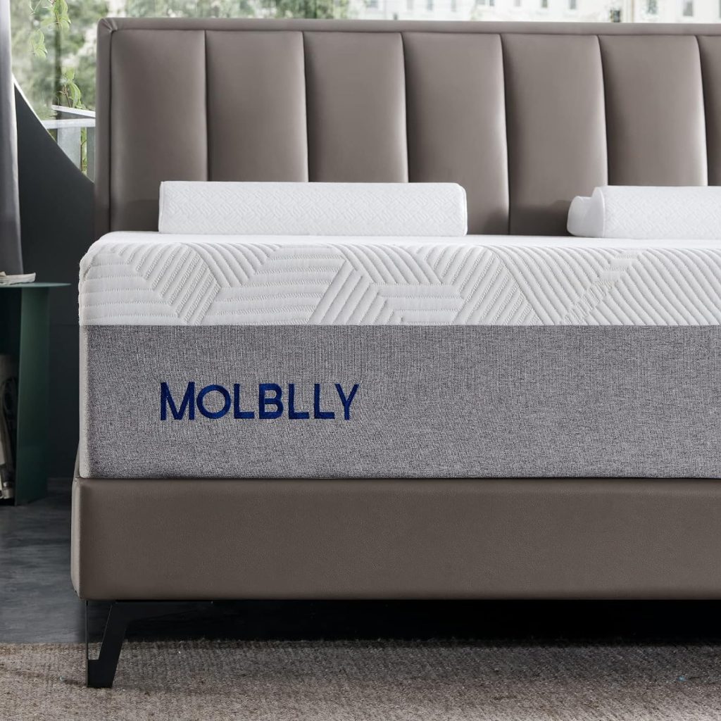 Molblly King Mattress, 12 inch Gel Memory Foam King Size Mattress in a Box, Medium Firm Bed Mattress King, Cool Sleep Comfy Support, 10 Year Support