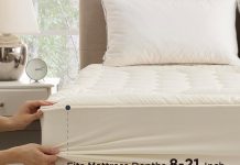 bedsure queen size mattress pad soft mattress cover padded quilted fitted mattress protector with 8 21 deep pocket breat 3