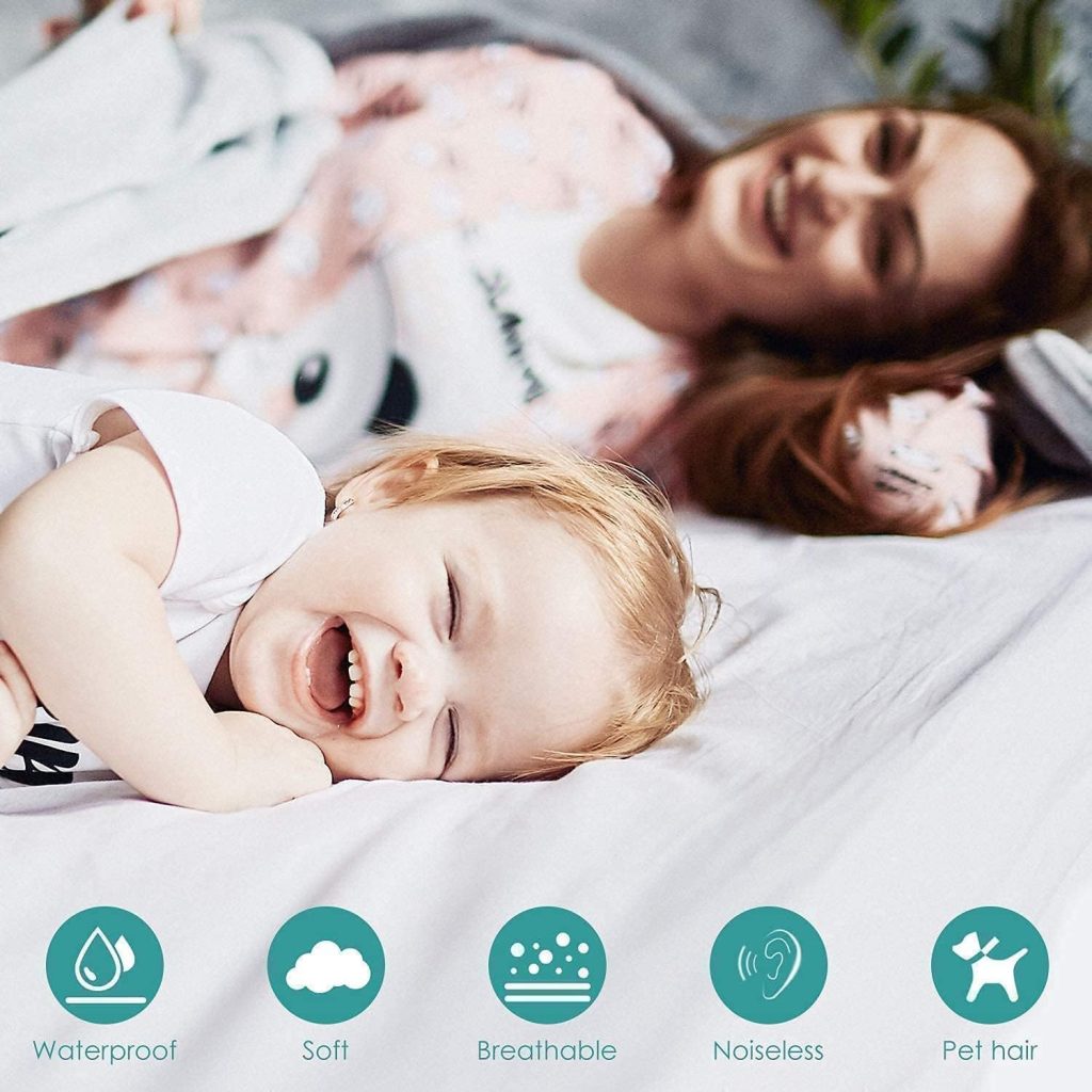 Queen Mattress Protector 2 Pack, Waterproof Mattress Protector Mattress Cover Pad, Fitted 15 Deep Pocket Bed Cover for Kids Pets Adults, Smooth Breathable Soft Noiseless, 60x 80