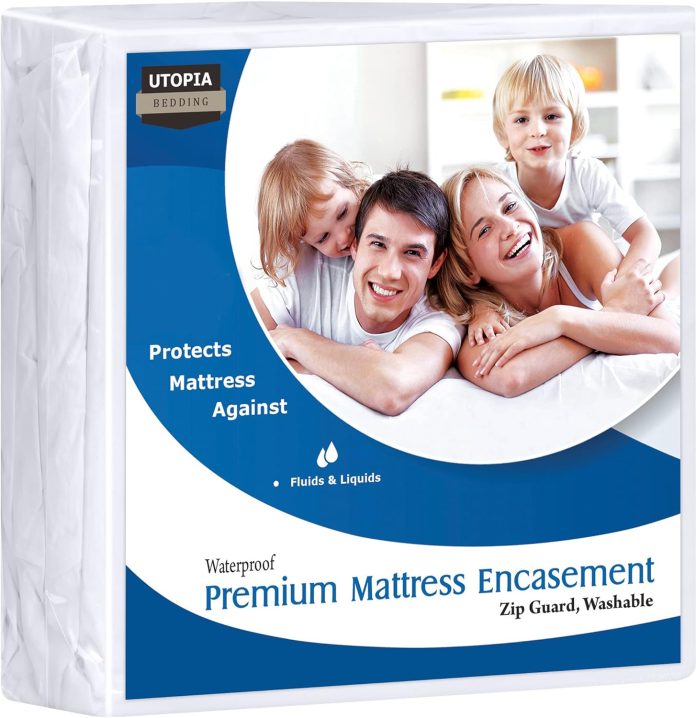 utopia bedding premium zippered mattress encasement fits 14 inches mattress queen waterproof and bed bug proof mattress 