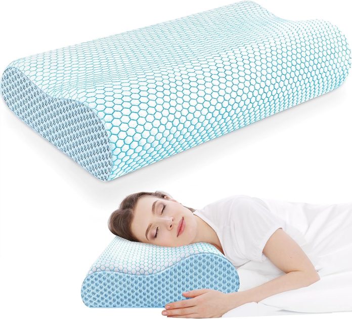 cloudbliss neck pillow for sleeping ergonomic cervical neck pillow for neck pain relief memory foam pillow fit neck cont