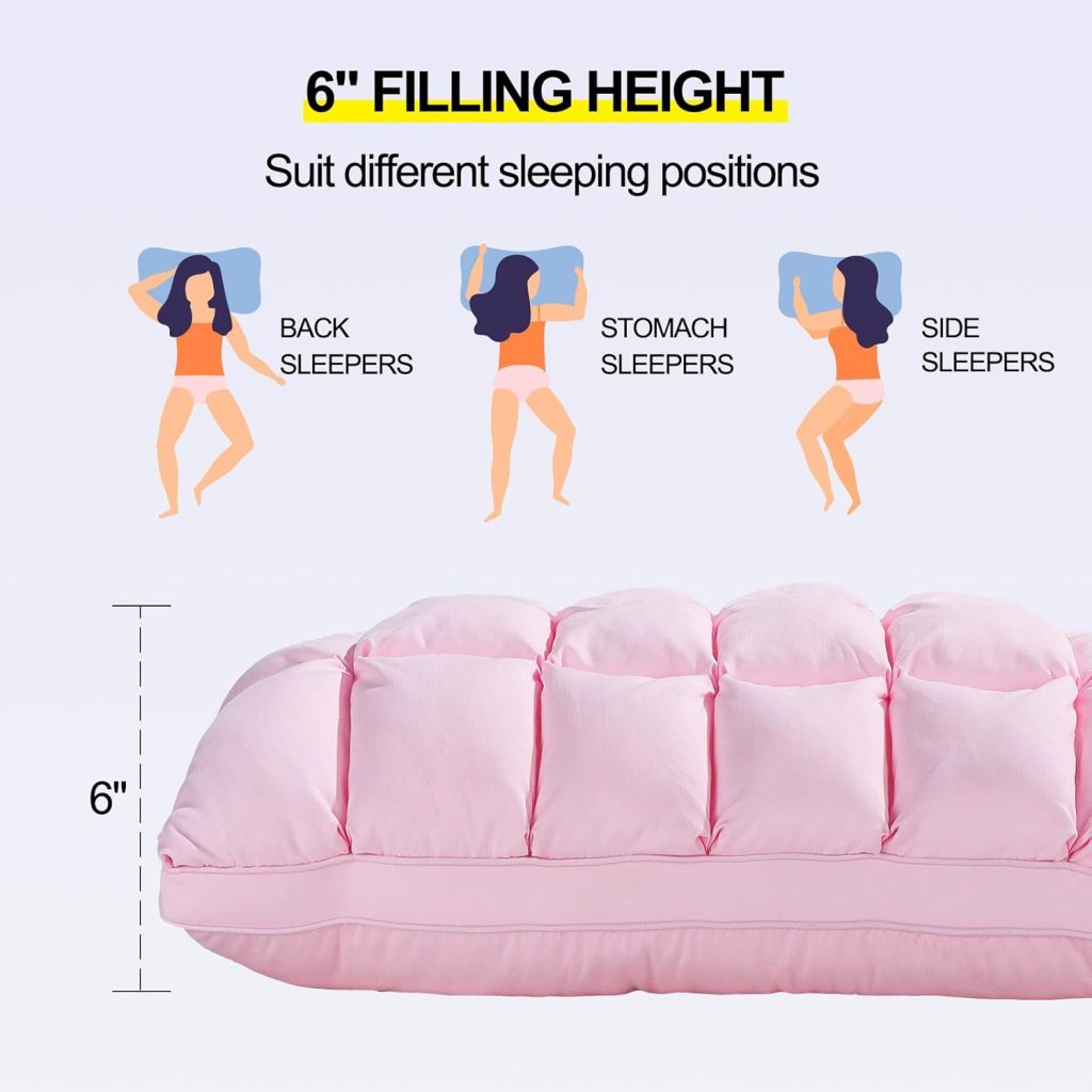 YOUR MOON Soft Pillows Queen Size for Sleeping, Support Bed Pillows, Fluffy Down Alternative Pillow, Luxury Hotel Gel Pillows for Side Sleeping (White)