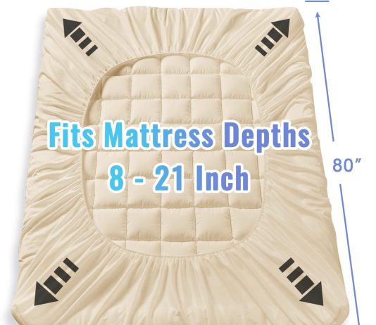 matbeby bedding quilted fitted full mattress pad cooling breathable fluffy soft mattress pad stretches up to 21 inch dee 2