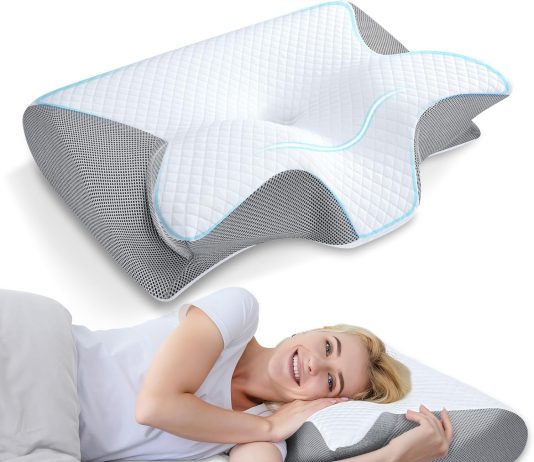 homca memory foam cervical pillow 2 in 1 ergonomic contour orthopedic pillow for neck pain contoured support pillows for
