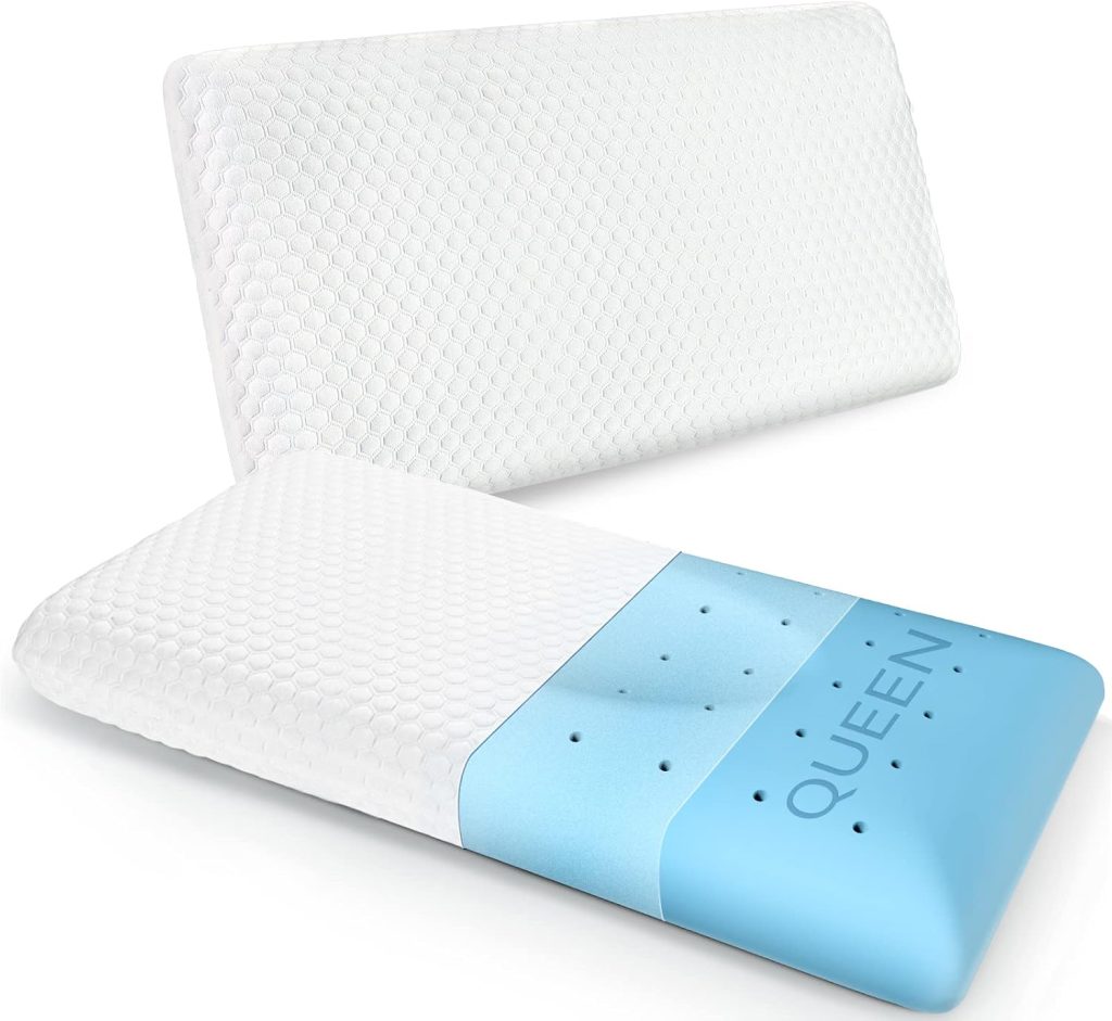 inight Pillows Queen Size Set of 2, Memory Foam Bed Pillows for Sleeping, Bed Pillow for Side Sleepers Back Sleepers, Oeko-tex CertiPUR-US-Queen Size (Pack of 2)