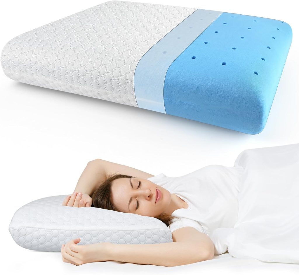 inight Pillows Queen Size Set of 2, Memory Foam Bed Pillows for Sleeping, Bed Pillow for Side Sleepers Back Sleepers, Oeko-tex CertiPUR-US-Queen Size (Pack of 2)