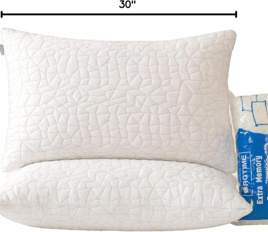 shredded memory foam pillows queen size set of 2adjustable bed pillows for side back stomach sleeperscomfy cooling pillo 2
