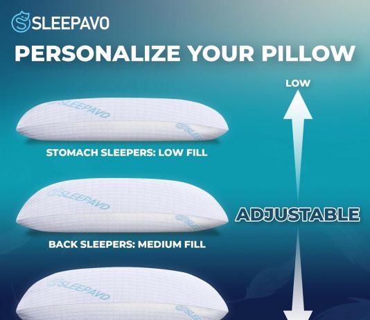 sleepavo shredded memory foam pillows queen size set of 2 extra firm bed pillows adjustable queen size pillow for side s 1
