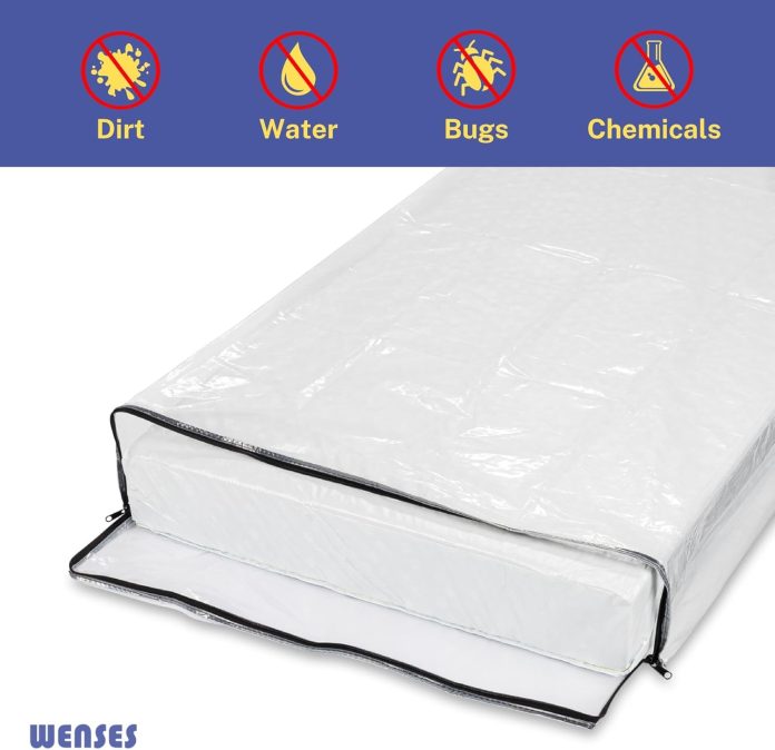 crib mattress storage bag with zipper 5 mil clear plastic cover for moving includes accessory bags 3
