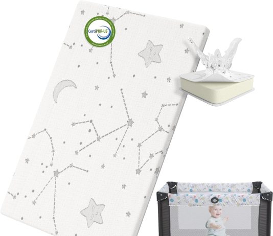 yening pack and play mattress pad baby pack n play mattresses for playpen and playard with washable cover 38x26x1 1 pack